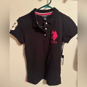 U.S. Polo Assn. Black and Pink Polo Shirt Classic Design